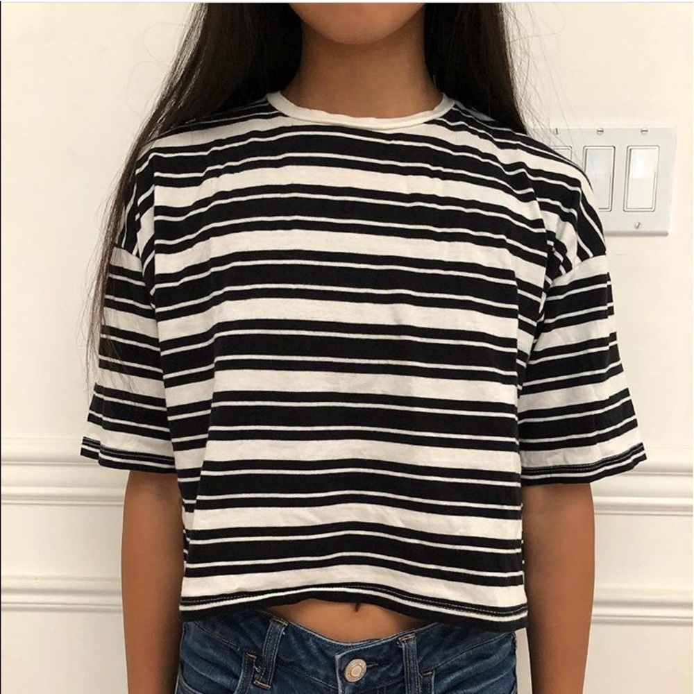 Forever 21 Stripped Crop Tee